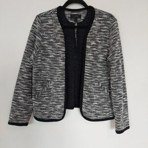 J.Crew Cotton Wool Black and White Cardigan Jacket Size Meduim‎